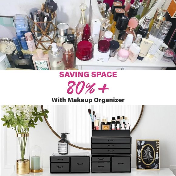 Acrylic Makeup Storage Box with 9 Drawer for Lipstick Jewelry and Makeup Brushes - Picture 3 of 8